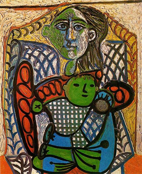 Pablo Picasso Painting Claude In The Arms Of His Mother
